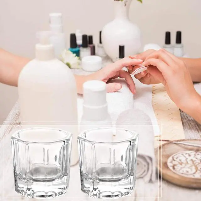 Alt view image 4 of 7 - 4 Pieces Acrylic Dappen Dish Nail Dapping Dish Nail Powder and Liquid Holder Glass Bowl Crystal Cup Nail Supplies