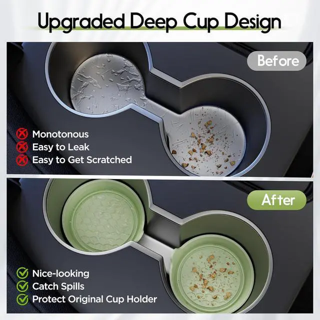 Alt view image 4 of 7 - 2-Pack Car Cup Coaster Silicone Spill-Proof Cup Holder Inserts
