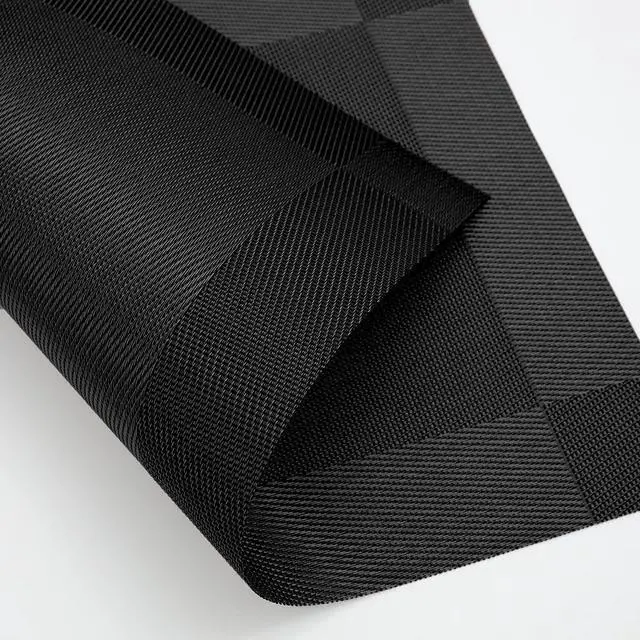 Alt view image 2 of 5 - Table Placemats Dining Table Place Mats Set of 4 Heat Resistant Insulation Non-Slip Vinyl for Kitchen Dining Room 18" * 12" Black
