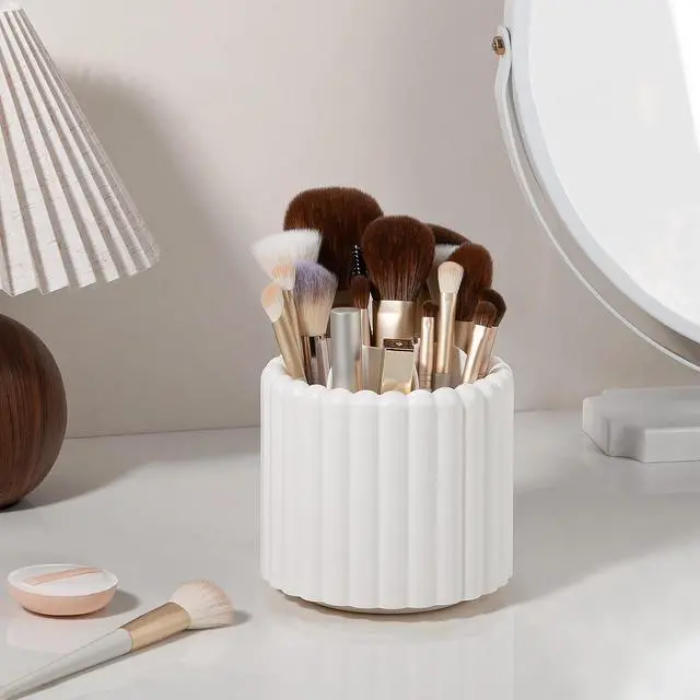 Alt view image 7 of 7 - Rotating Pen Holder for Desk Removable Pencil Cup, Small White