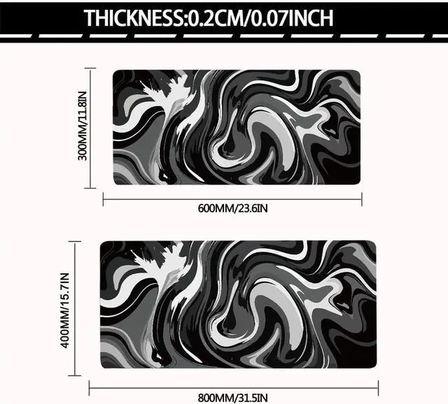 Alt view image 2 of 7 - Large Gaming Mouse Pad Extended Desk Mat with Non Slip Stitched Edge