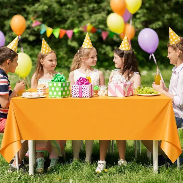 Alt view image 5 of 7 - 3 Pcs Pink and Orange Party Decorations Tablecloths Rectangular Plastic Table Cloth Disposable Table Cover Decor Waterproof Table Cover for Sunset Party Birthday Baby Shower(54x108 Inch)