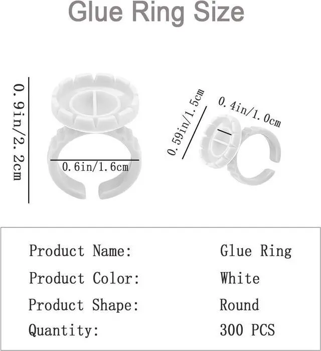 Alt view image 2 of 7 - Glue Rings for Eyelash Extension, 300 PCS Glue Rings Lash Extension Supplies Lash Rings for Glue, Disposable Glue Cups Eyelash Glue Holder Lash Extension Glue Rings, Lash Fan Blossom Glue Cups, White