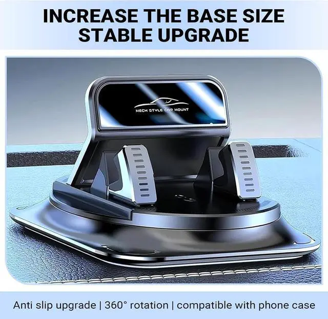Alt view image 4 of 7 - Dashboard Mobile Phone Holder, 360 Degree Rotation Car Phone Holder, Non-Slip Navigation Phone Holder Rotating Car, Universal Suction Cup Fixed Navigation Bracket, for Most Cars (Black)