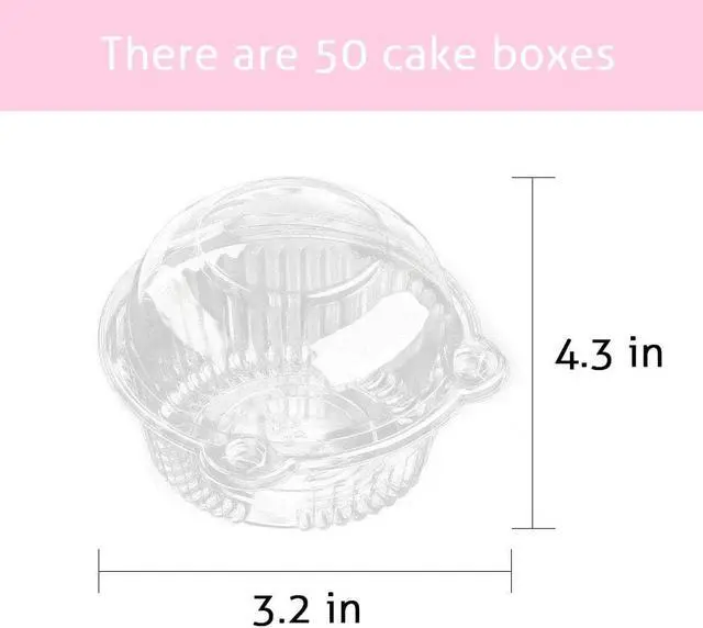 Alt view image 2 of 7 - Cupcake Holders Individual,50 PC Cupcake Containers Disposable Clear Plastic Single Muffin Dome Holders Cases Individual Cupcake Boxes Bulk (white, 50 pcs)