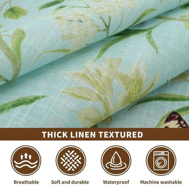 Alt view image 2 of 7 - Rectangle Waterproof Tablecloth Linen Textured Table Cloth,Stain and Wrinkle Resistant Washable Fabric Table Cover for Dining, Party, Camping and Outdoor, 52 x 70 Inch, Green Leaves
