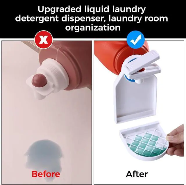 Alt view image 2 of 6 - 2 Pack Laundry Detergent Dispenser Cup Holder, Nozzle button upgradeEasily No More runny or Messy Laundry Detergent, Laundry Cup Holder and drip Tray Room Organization and Storage