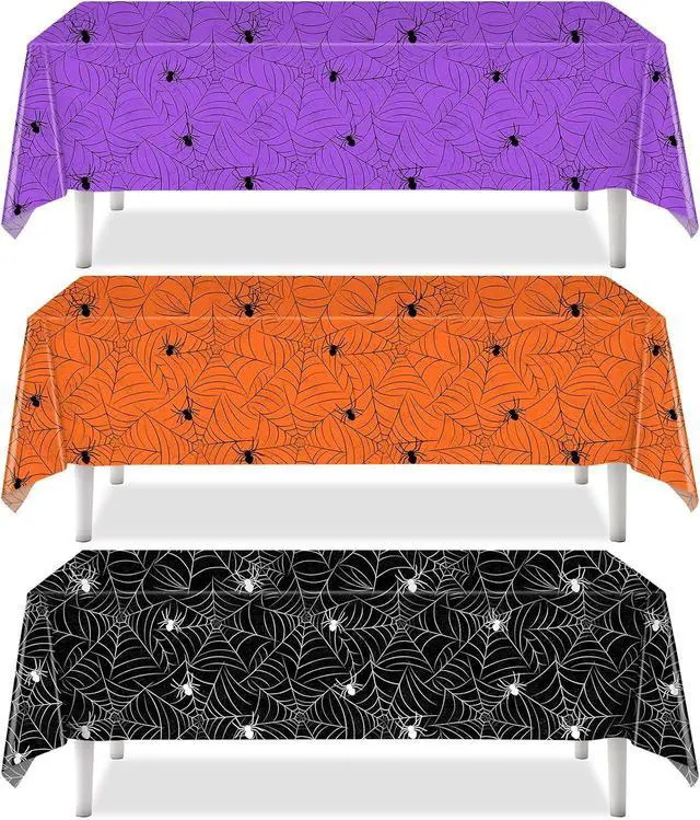 Alt view image 4 of 6 - 3 Pack Halloween Tablecloth Rectangular Table Halloween Party Decorations