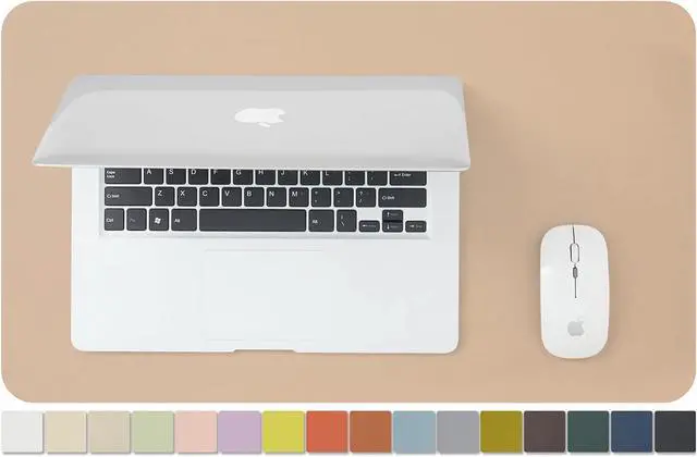 Main image of Leather Desk Mat - Small Non-Slip PU Desk Pad for Office and Home - Desk Organization and Accessories - Ideal for Large Mouse Pad and Small Desk Mats on Top of Desks (Apricot,23.6"x 13.8")