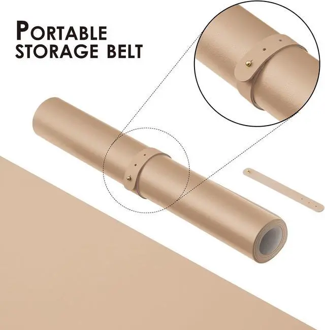 Alt view image 4 of 7 - Leather Desk Mat - Small Non-Slip PU Desk Pad for Office and Home - Desk Organization and Accessories - Ideal for Large Mouse Pad and Small Desk Mats on Top of Desks (Apricot,23.6"x 13.8")