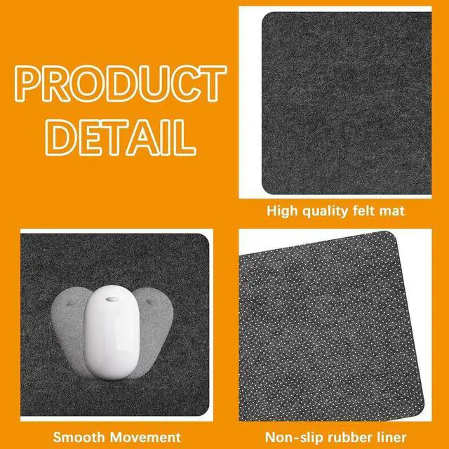 Alt view image 4 of 6 - Large Felt Desk mat, 40''x16'' with Non-Slip Full Desk Mouse Pad,Office Computer Desk for Keyboard Mat,Felt Desk Mat for Desk Pad Protector100x40cm