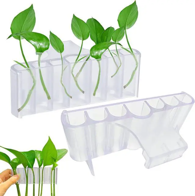 Main image of 2PC 7 Holes Upgraded Aquarium Plant Holder, Aquatic Plants Cup for Tank, Fish Tank Plant Holder with Long Hook, Aquarium Feeder for Aquascape Decorations on Top of Tank (Transparent-2PC)