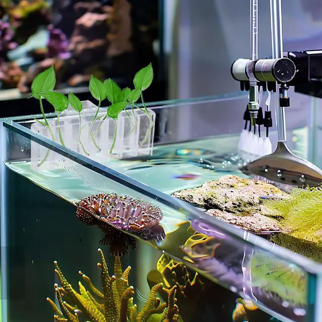 Alt view image 2 of 6 - 2PC 7 Holes Upgraded Aquarium Plant Holder, Aquatic Plants Cup for Tank, Fish Tank Plant Holder with Long Hook, Aquarium Feeder for Aquascape Decorations on Top of Tank (Transparent-2PC)