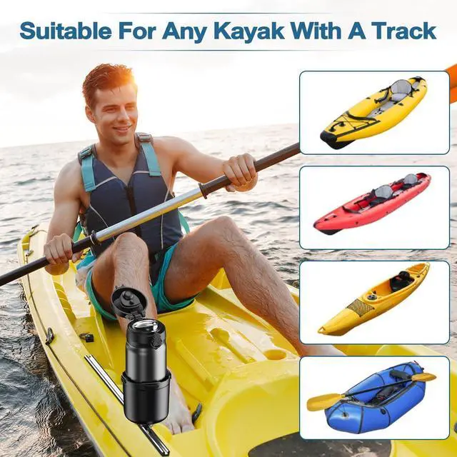 Alt view image 2 of 6 - Kayak Cup Holder with Rubber Tab, Multifunctional Kayak Water Bottle Holder Drink Holder, Phone Holder, Fishing Tool, Kayak Track Mount Install, Kayak Accessories for Fishing