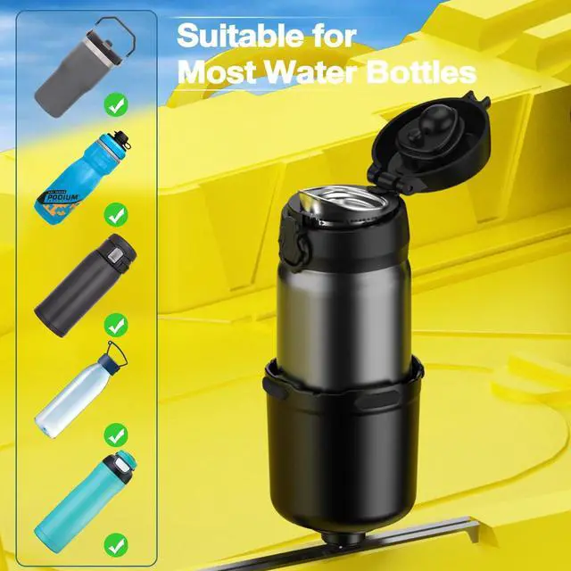 Alt view image 4 of 6 - Kayak Cup Holder with Rubber Tab, Multifunctional Kayak Water Bottle Holder Drink Holder, Phone Holder, Fishing Tool, Kayak Track Mount Install, Kayak Accessories for Fishing