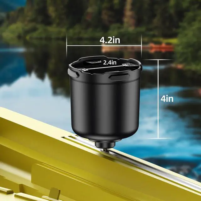 Alt view image 6 of 6 - Kayak Cup Holder with Rubber Tab, Multifunctional Kayak Water Bottle Holder Drink Holder, Phone Holder, Fishing Tool, Kayak Track Mount Install, Kayak Accessories for Fishing