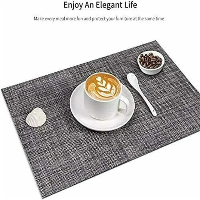Alt view image 2 of 4 - 4pcs Placemats-American Light Luxury Table Mat Nordic Ins Wind Heat Insulation Pad Table Mat Woven Placemat-Rhombus Square