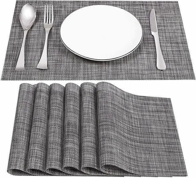 Main image of 4pcs Placemats-American Light Luxury Table Mat Nordic Ins Wind Heat Insulation Pad Table Mat Woven Placemat-Rhombus Square