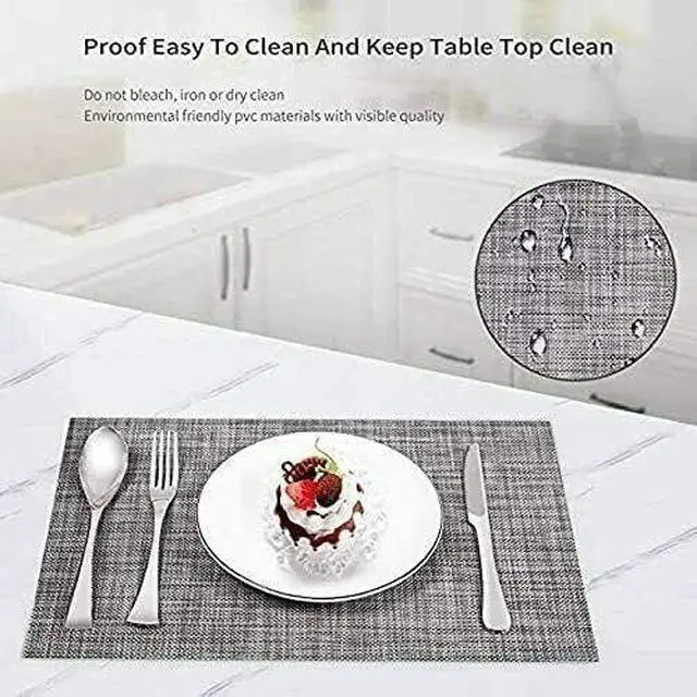 Alt view image 4 of 4 - 4pcs Placemats-American Light Luxury Table Mat Nordic Ins Wind Heat Insulation Pad Table Mat Woven Placemat-Rhombus Square
