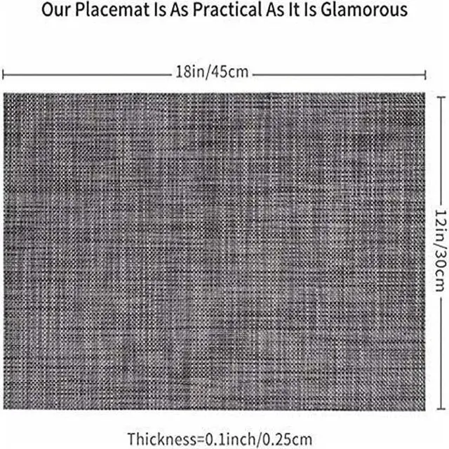 Alt view image 3 of 4 - 4pcs Placemats-American Light Luxury Table Mat Nordic Ins Wind Heat Insulation Pad Table Mat Woven Placemat-Rhombus Square