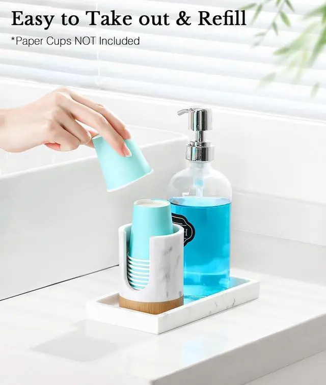 Alt view image 3 of 7 - Bathroom Cup Dispenser, 3oz Dixie Cup Dispenser, Gravel White
