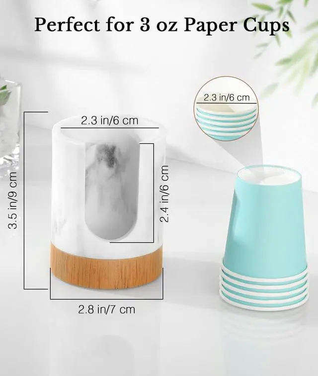 Alt view image 5 of 7 - Bathroom Cup Dispenser, 3oz Dixie Cup Dispenser, Gravel White