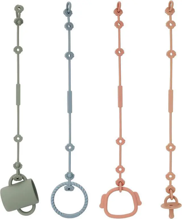 Main image of Toy Safety Straps, Silicone Adjustable Baby Pacifier Straps, 4Pcs