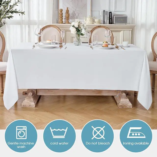 Alt view image 4 of 6 - Everyday Series Rectangle Tablecloth 60" x 102" 1 Pack White