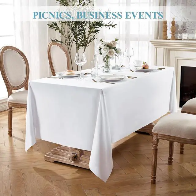 Alt view image 5 of 6 - Everyday Series Rectangle Tablecloth 60" x 102" 1 Pack White