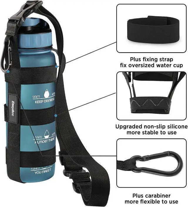 Alt view image 3 of 7 - Water Bottle Holder Strap Sling, for Owala FreeSip 24 32 40 oz, Hydro Flask, Cirkul, Yeti, Stanley Flip, Universal Water Bottles, with Carabiner, for Walking Curise Travel (Bottle Excluded)
