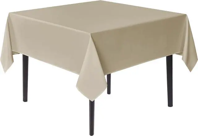 Main image of Natural Square Tablecloths 54x54 Inch Fabric Card Table Cloth