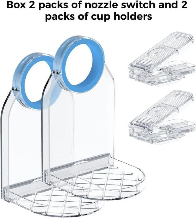 Alt view image 5 of 6 - Laundry Detergent Dispenser Cup Holder & Nozzle Force-Saving Switch, Drip Catcher, Soap Dispenser, laundry room organization decor (Clear 2 Pack)