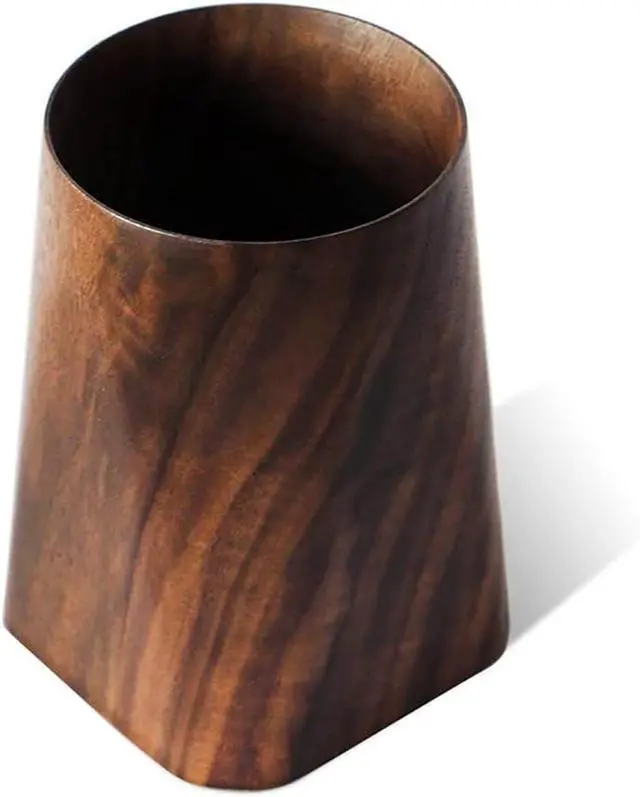 Main image of Durable Whole Piece Black Walnut Pencil Wood Pen Holder Wooden Desktop Pencil Cup Office Supplies Organizer Caddy Stand, 75x75x120mm