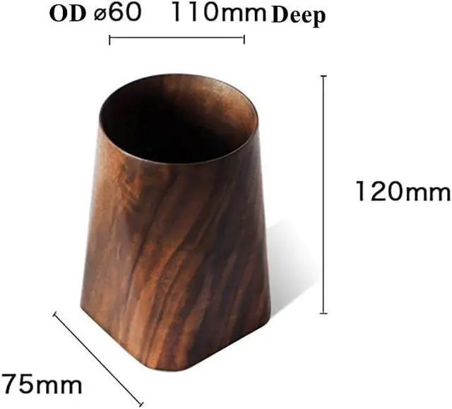 Alt view image 4 of 4 - Durable Whole Piece Black Walnut Pencil Wood Pen Holder Wooden Desktop Pencil Cup Office Supplies Organizer Caddy Stand, 75x75x120mm