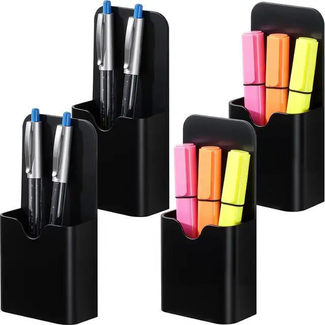 Main image of Magnetic Pen Holder for Refrigerator, Pencil Cup Organizer (Black)