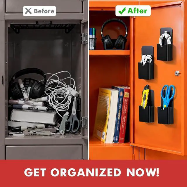 Alt view image 3 of 6 - Magnetic Pen Holder for Refrigerator, Pencil Cup Organizer (Black)