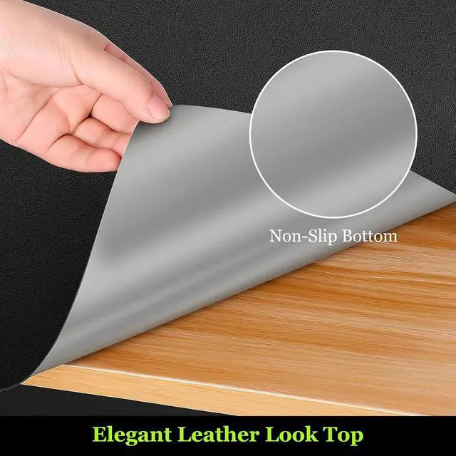 Alt view image 2 of 6 - Leather Table Cover 14 x24 Inch, 1.8MM Thick PVC Table Protector Waterproof, Desk Cover Protector Non-Slip Table Pad for Kitchen, Dresser, Gaming Desk,Dining Room Table