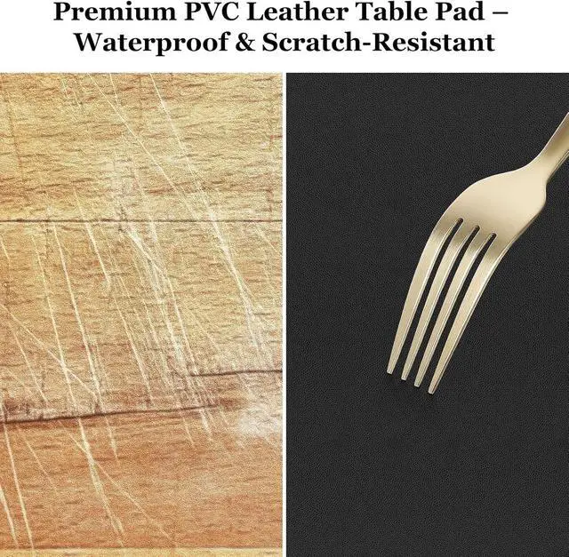 Alt view image 4 of 6 - Leather Table Cover 14 x24 Inch, 1.8MM Thick PVC Table Protector Waterproof, Desk Cover Protector Non-Slip Table Pad for Kitchen, Dresser, Gaming Desk,Dining Room Table