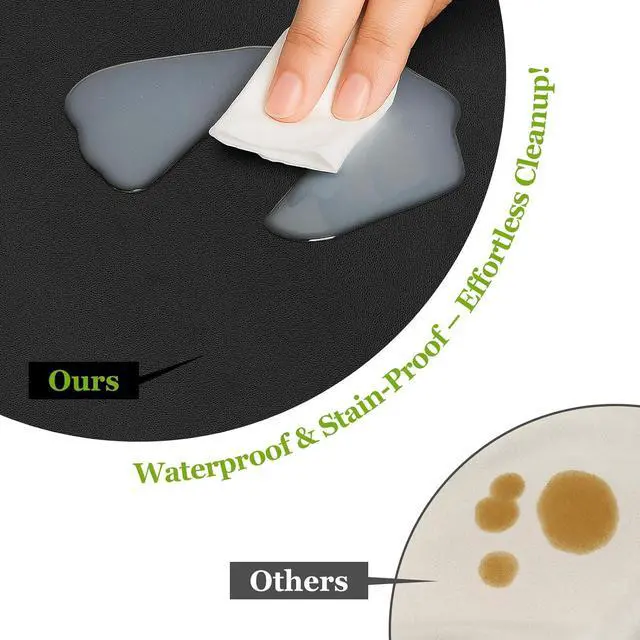Alt view image 5 of 6 - Leather Table Cover 14 x24 Inch, 1.8MM Thick PVC Table Protector Waterproof, Desk Cover Protector Non-Slip Table Pad for Kitchen, Dresser, Gaming Desk,Dining Room Table