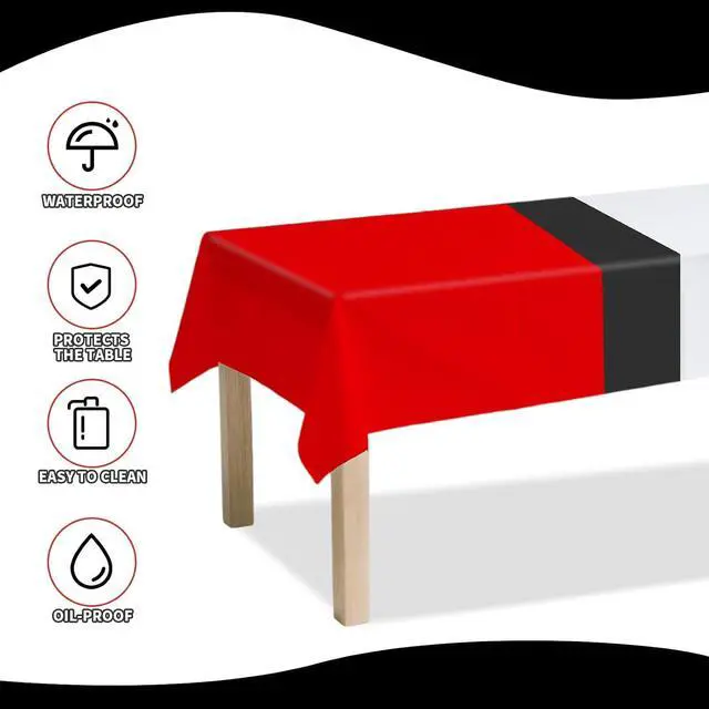 Alt view image 4 of 7 - 2pcs Red and White Cartoon Anime Party Tablecloth, 108x180cm/43x71in