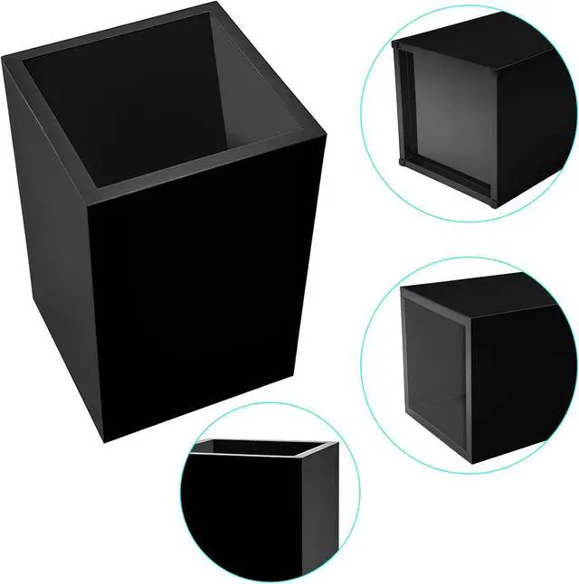 Alt view image 5 of 7 - 2 Pack Black Acrylic Pencil Pen Holder Cup,Desk Accessories Holder,Makeup Brush Storage Organizer,Modern Design Desktop Stationery Organizer for Office School Home Supplies,2.6x 2.6x 4 inches
