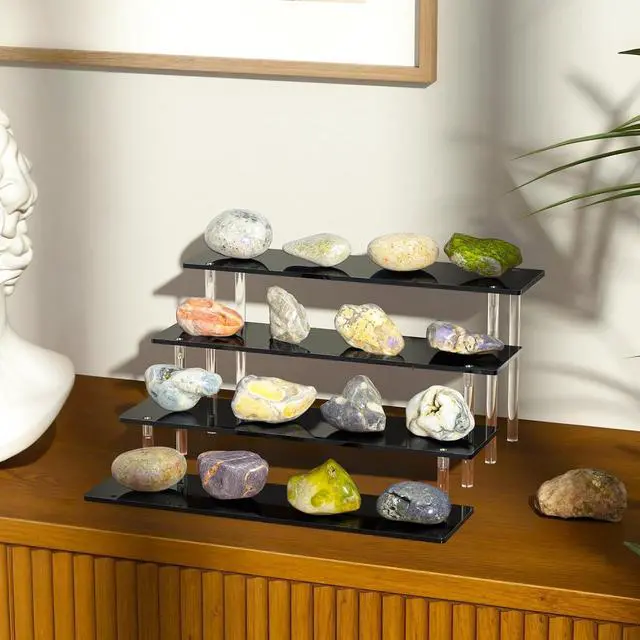 Alt view image 5 of 7 - 4 Tier Acrylic Display Risers, Black Perfume Organizer, Cupcake Stand