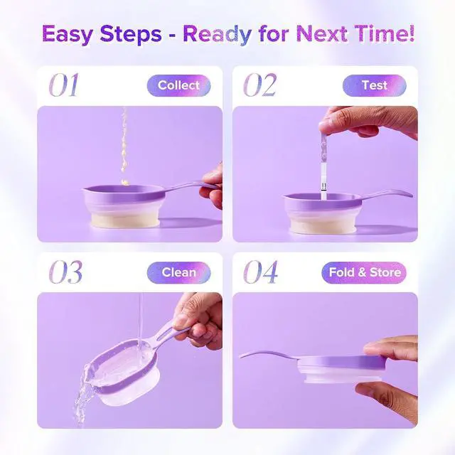 Alt view image 4 of 7 - 2 Urine Cups Reusable & Collapsible for Ovulation & Pregnancy Tests