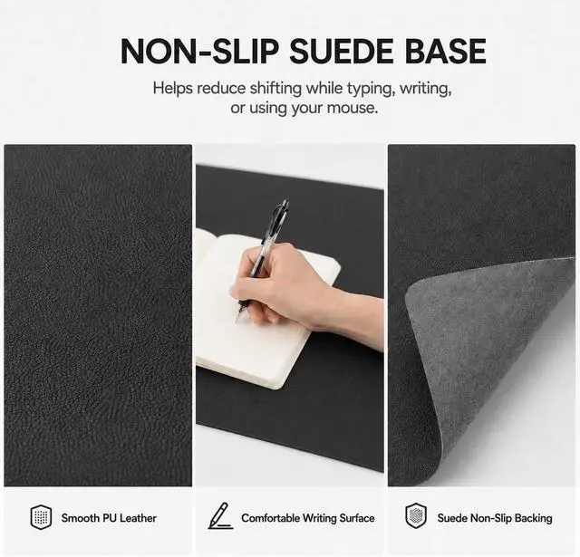 Alt view image 4 of 6 - Large Gaming Mouse Pad Desk Mat for Gamer, 31.5" x 11.8", Black PU