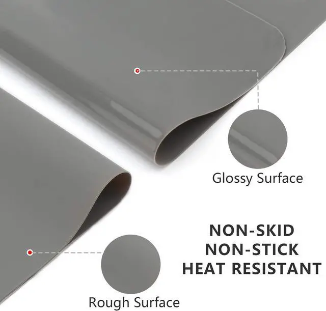 Alt view image 3 of 6 - Silicone Crafts Mat, Silicone Sheets for Crafts, Painting, Nail Arts, Clay, Resin Jewelry Casting Molds Mat, Table Pad Placemat, Nonstick Nonslip, Gray & Beige & Light Blue (15.7x11.8 inch)