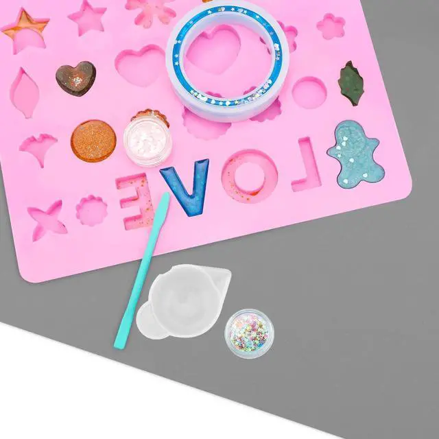 Alt view image 4 of 6 - Silicone Crafts Mat, Silicone Sheets for Crafts, Painting, Nail Arts, Clay, Resin Jewelry Casting Molds Mat, Table Pad Placemat, Nonstick Nonslip, Gray & Beige & Light Blue (15.7x11.8 inch)