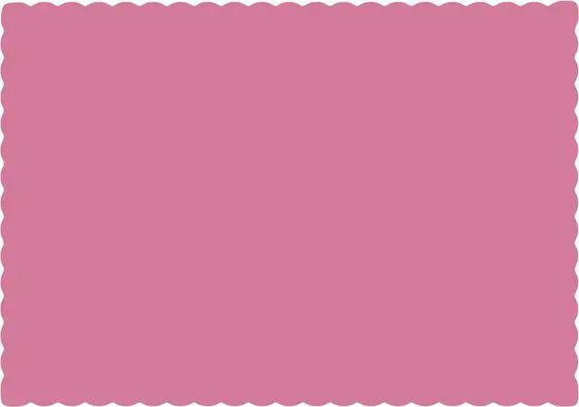 Main image of Disposable Paper Placemats, Scalloped Edge Table Mats, Pink, Pack of 50
