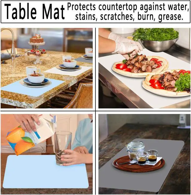 Alt view image 6 of 6 - Silicone Crafts Mat, Silicone Sheets for Crafts, Painting, Nail Arts, Clay, Resin Jewelry Casting Molds Mat, Table Pad Placemat, Nonstick Nonslip, Gray & Beige & Light Blue (15.7x11.8 inch)