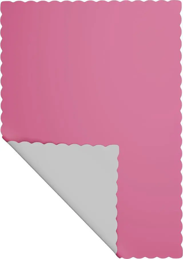 Alt view image 3 of 4 - Disposable Paper Placemats, Scalloped Edge Table Mats, Pink, Pack of 50