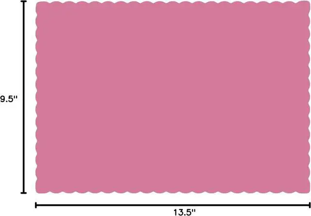 Alt view image 4 of 4 - Disposable Paper Placemats, Scalloped Edge Table Mats, Pink, Pack of 50